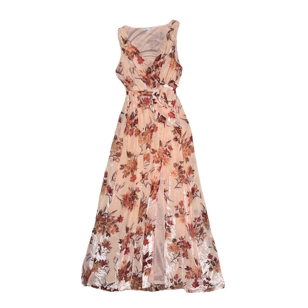 Baltic Born Soft Velvet Lennon Pink Floral Sleeveless Maxi Dress Womens Size S - Picture 1 of 9